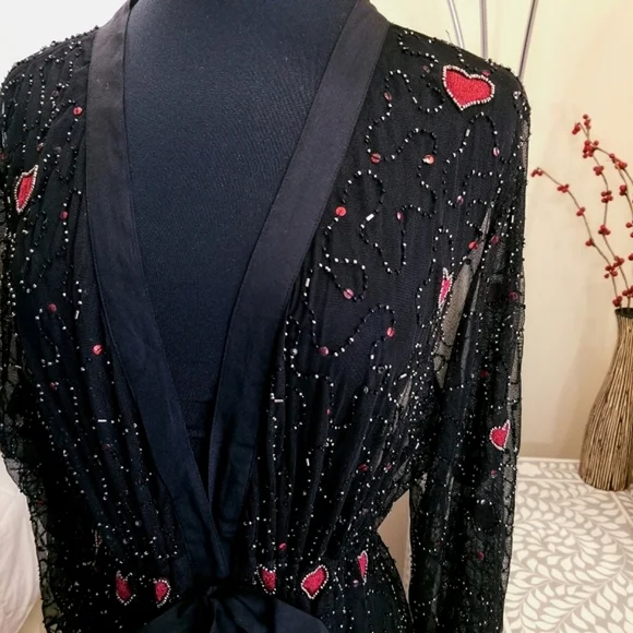 🍒NWOT🍒 SACRED HEART EMBELLISHED FULL LENGTH SHEER KIMONO